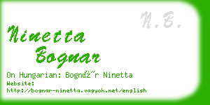 ninetta bognar business card